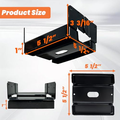 10PCS 6x6 Post Base for Concrete Heavy Duty Black E-Coated - color: Black, size: 6X6
