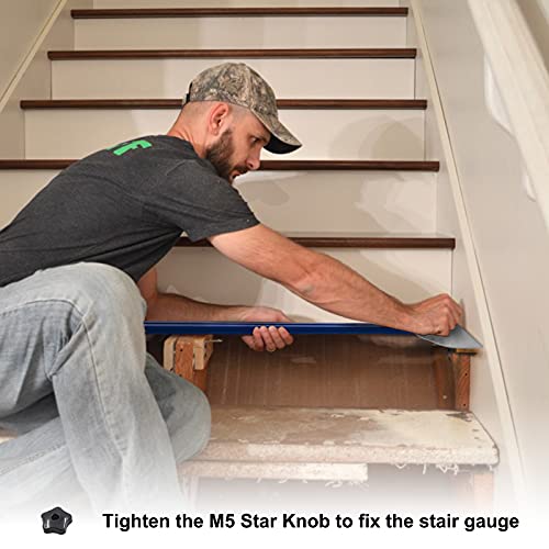 Stair Treads Gauge Template Tool - Staircases Jig, Measuring Set - color: Blue, size: Blue