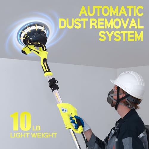 Drywall Sander, 2026 New 8-Amp Drywall Sander with Vacuum Dust Collector - color: Light Yellow