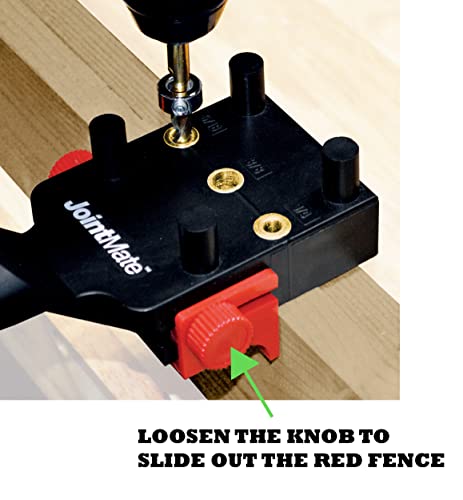 Milescraft 1333 DowelJig Kit - Self-Centering Handheld Dowel Jig with 3 Metal Bushing Sizes (1/4in, 5/16in, 3/8in) - Complete with all Accessories