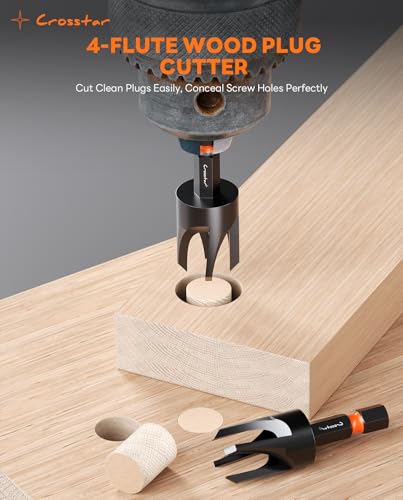 Crosstar 18Pc Countersink Drill Bit Set,Wood Plug Cutter,M2 HSS,1/4" Hex
