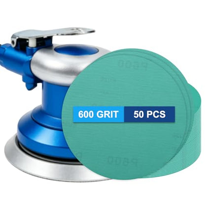 50Pcs 5" PSA Sanding Discs 600 Grit Polyester Film Green - size: 5 Inch-600 Grit