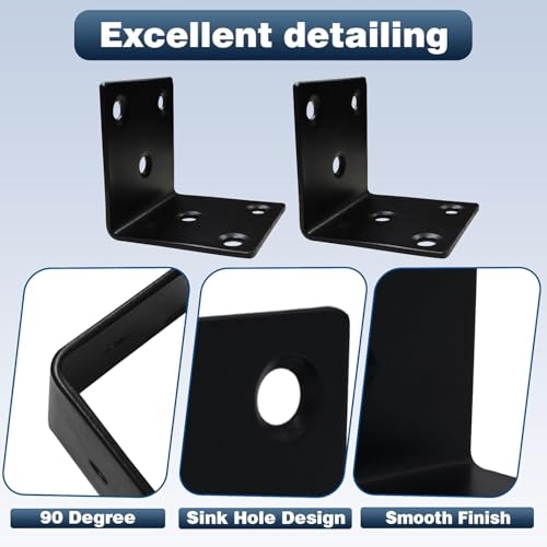 25PCS L Brackets, 1.5" 304 Stainless Steel Brackets,Black - size: 25PCS-1.5'' L Brackets
