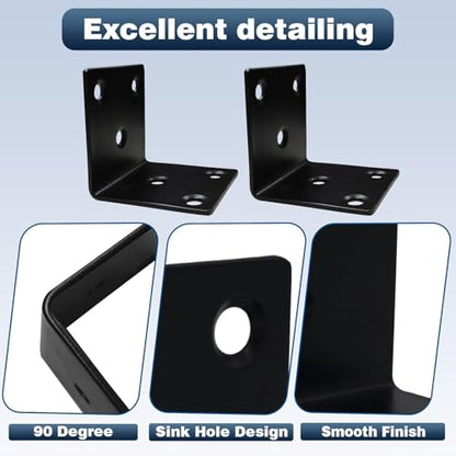 25PCS L Brackets, 2" 304 Stainless Steel Brackets, Black - size: 25PCS-2'' L Brackets