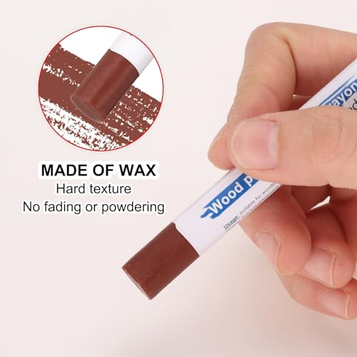 HARFINGTON Wood Filler Sticks 6 Colors Wooden Wax Touch Up Furniture Repair Crayons for Brown, Red, Begonia, Red Oak, Light Teal, Light Red Maple - color: Red Series