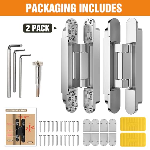9.7" Hidden Door Hinge/Concealed Hinges,Invisible Hinges - color: silvery, size: 9.7 inches