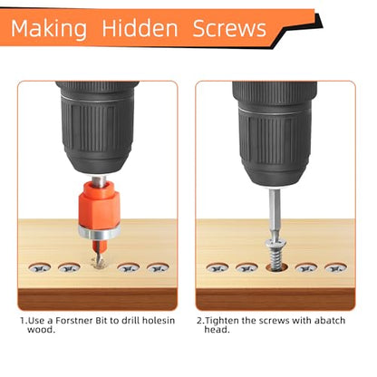5-Piece Wood Countersink Drill Bit Set with Adjustable Depth Stops - style: Drill Bit