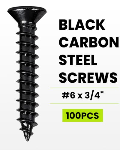 100pcs #6 X 3/4"",Black Wood Screws,Flat Head Screw,Small Screw,Black Screw - color: M3.5, size: #6 x 3/4" 100pcs