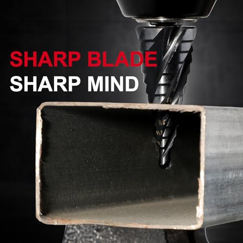 M35 Four Spiral Flute Cobalt Step Drill Bit, 3/16" - 7/8"(12 Step Size) Impact Ready Unibit Step Drill Bit, 1/4" Hex Shank Step Bit for Metal, Stainless Steel, Aluminum, Plastic - style: 1PC M35 Step Drill Bit
