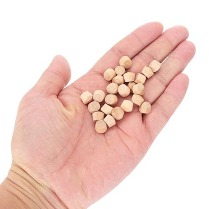 uxcell 26Pcs Wood Button Plugs,7.5mm/0.3" Flat Head Wood Screw Hole Plug - size: 9x7.5x8mm