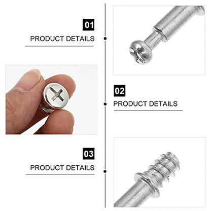 ULTECHNOVO Kits 50 Sets 28mm Alloy Furniture Connecting Kit Cam Lock Fittings 2- in- 1 Pre- Inserted Nuts And Bolt Assortment for Cribs And Bunk Bed Jst Connector