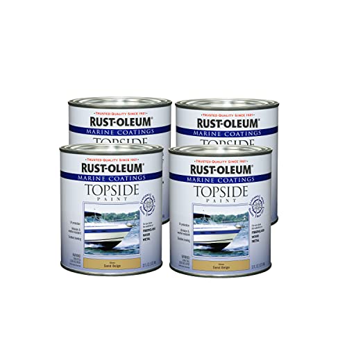 Rust-Oleum Marine Sand Beige Topside Boat Paint - color: Sand Beige, size: 32 Fl Oz (Pack of 4)