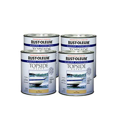 Rust-Oleum Marine Sand Beige Topside Boat Paint - color: Sand Beige, size: 32 Fl Oz (Pack of 4)