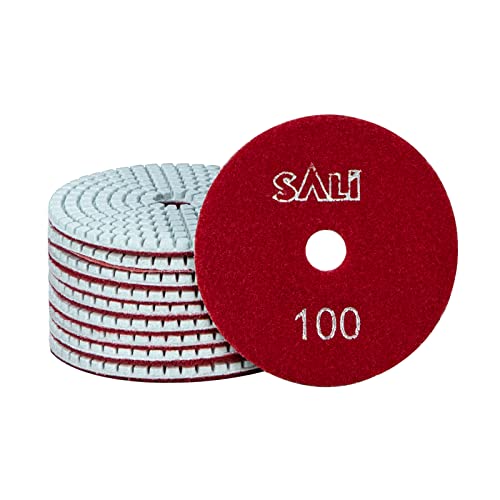 Sali 10 Pack Diamond Polishing Pads 4 Inch Wet Granite Stone Polish Pad Kit for Drill, Grinder, Polisher Polishing Pad for Concrete Marble Stone Countertop Quartz 100 Grit - style: Grit 100