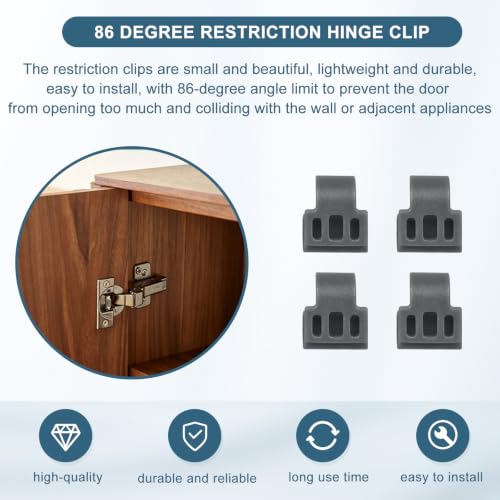 50 Pack 86 Degree Angle Cabinet Restrictor Clips, for NEH89 Hinges