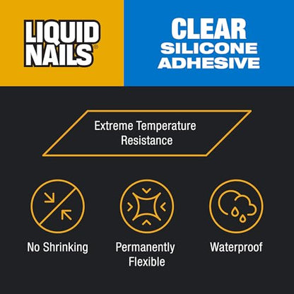 Liquid Nails Clear Small Projects Silicone Adhesive, 2.5 oz - size: 2.5 fl oz, style: Projects