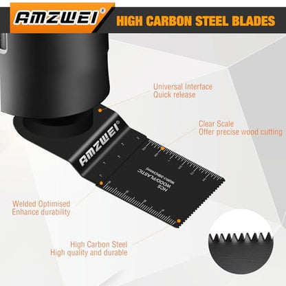 AMZWEI 100PCS Professional Multitool Blade Kits Metal, Wood Cutting