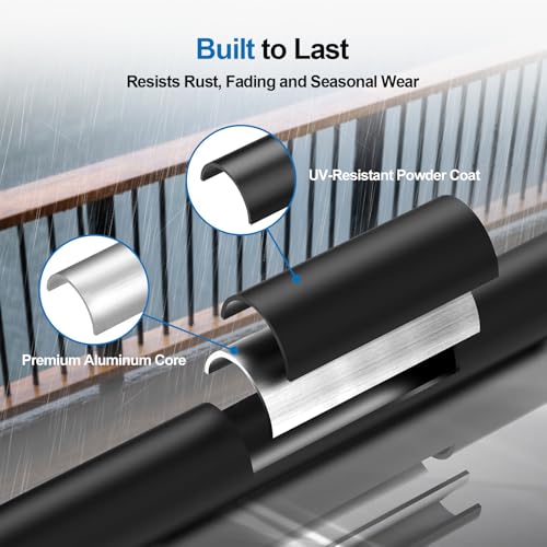 Black Aluminum Deck Balusters 26in x 3/4in, 100 Pack Spindles with Connectors & Screws, Powder-Coated Metal Baluster Replacement Kit for Deck Railing, No-Drill Easy Install - size: 26 Inch