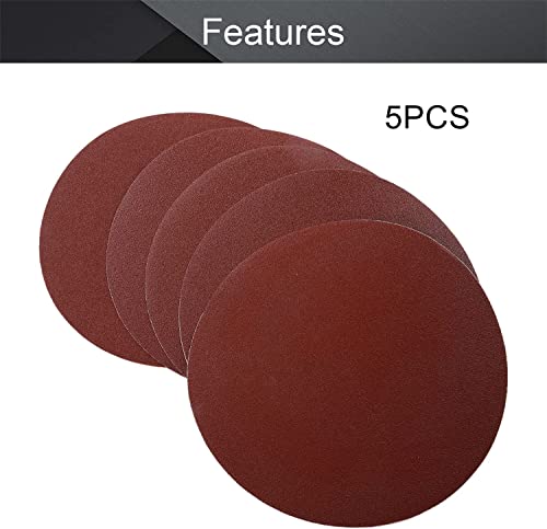Heyiarbeit 5pcs 10" 250mm Sanding Discs 80 Grits Self Stick Adhesive Back Aluminum Oxide Sandpaper - style: 80#