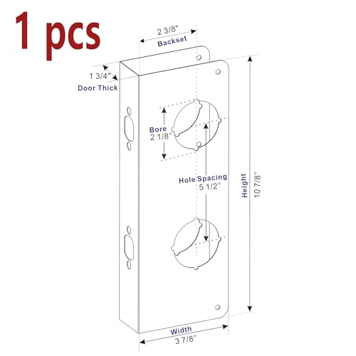 Semetall Door Guard Reinforcer 5-1/2" Door Hole 2-3/8" Backset Silver - color: Silver