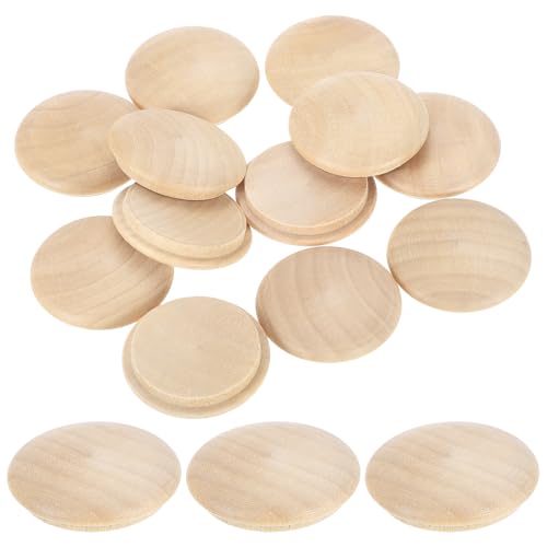 uxcell 16Pcs Wood Button Plugs, 30mm/1.18" Hardwood Screw Hole Plug Mushroom Wooden Caps Buttons Wood Plug for Furniture Woodworking Craft Decor (35mm x 30mm) - size: 35x30mm