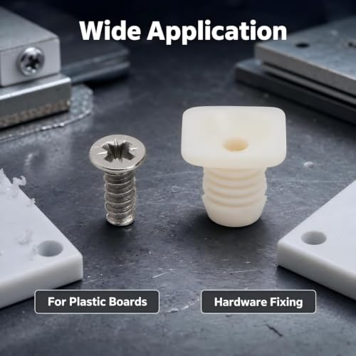 8mm Plastic Hinge Dowel Inserts – 30 Pcs with Screws, Repair Stripped Cabinet Hinge Holes, Door Hardware Fix Kit