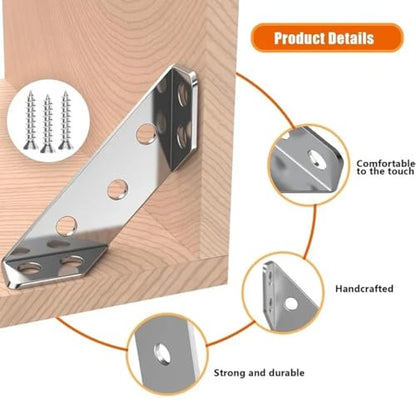 10Pcs Triangle Bracket Furniture Support Thickened Universal Connector Corner