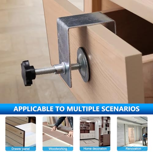 4 Pcs Universal C Clamp Cabinet Installation Clamps, Furniture Cabinetry Face Frame Clamps Flexible Drill Hole Guide Design for Easy and Fast Installing Frame of Cabinets (4 Pcs ‎Silver) - style: 4 Pcs ‎Silver