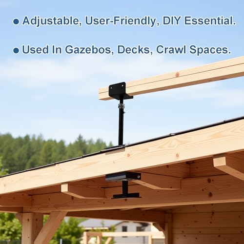 4 Pack Mini U-Shaped Screw Jack for 4x2, 4x4, 4x6 Joists - Adjustable Steel Telepost with U-Head, U-Shaped Floor Jack, U-Shaped Post Jack.11-15 Inch Adjustment Range - size: 11-15