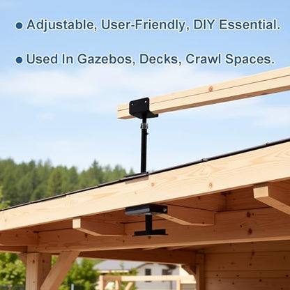 4 Pack Mini U-Shaped Screw Jack for 4x2, 4x4, 4x6 Joists - Adjustable Steel Telepost with U-Head, U-Shaped Floor Jack, U-Shaped Post Jack.11-15 Inch Adjustment Range - size: 11-15