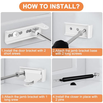 Storm Door Closer Bracket, Reinforced Repair Jamb Bracket Compatible with Andersen Emco, Larson, Pella, 40201 Door Repair Kit, Protecting Doors from Damage from Strong Winds (White) - style: White