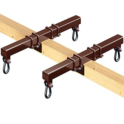 Swurfer Swingset Conversion Bracket - No Tree, No Problem, Convert Your Swingset to a Swurfset, Heavy Duty Horse Glider Bracket for Swing Set Attachment (Brown (2 Pack)) - color: Brown (2 Pack)