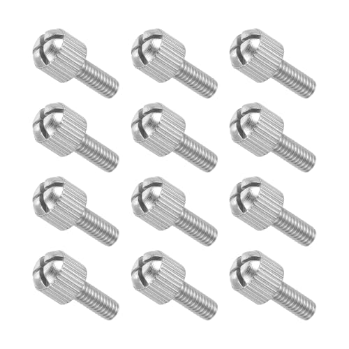 MECCANIXITY 12 Pcs M4x10mm PC Computer Case Thumbscrews, Carbon Steel Nickel Plated Knurled Thumb Screws Bolts Fasteners for Computer Cover, Motherboard, Fan, Power Supply, Silver - color: Silver, size: M4x10mm