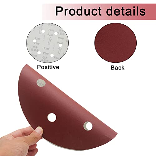 20 Pack 9 Inch 6 Hole 180 Grit Hook and Loop Sanding Discs - style: 180- Grit