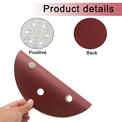20 Pack 9 Inch 6 Hole 180 Grit Hook and Loop Sanding Discs - style: 180- Grit