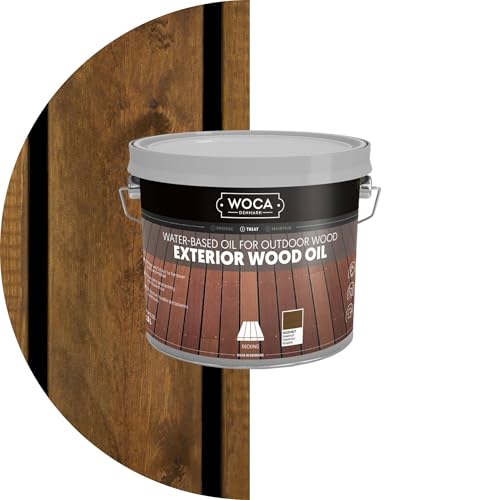 WOCA Denmark - Exterior Wood Oil - Water Based Penetrating Stain for Outdoor Wood Decks, Fences, Siding and Furniture - 2.5L - Hazelnut - color: Hazelnut, size: 2.5L