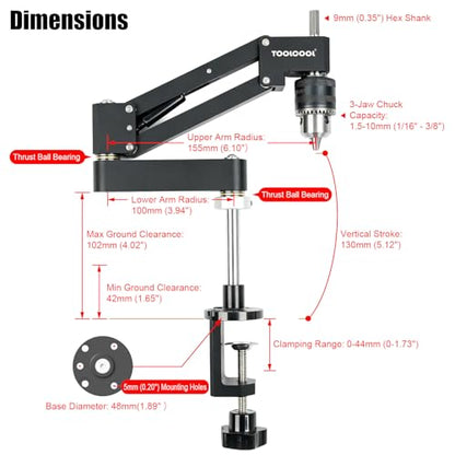 Desktop Tapping Arm Flexible Arm 90° Tap Guide Jig for Aluminum Extrusion