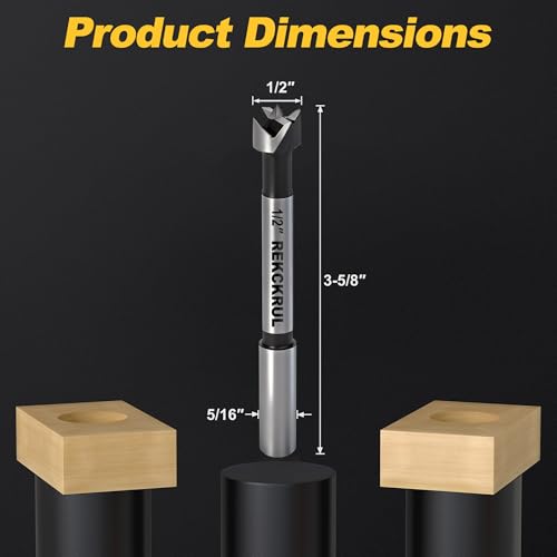 1/2 Inch Forstner Bit, 1/2" Forstner Drill Bit for Woodworking - size: 1/2 | Precision Imperial Sizing