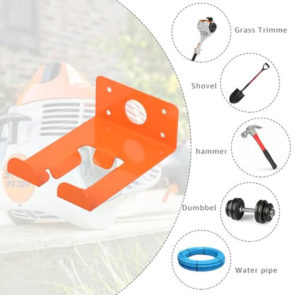 Weeding Machine Wall Mounted Hanger, garage organization manager storage shed wall rack, suitable for Stihl electric tools, hedge trimmer, lawn mower, garage wall, garden trimmer hanger (2-piece set)