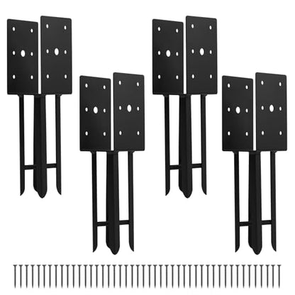 4 Pcs 4"x 4" Wet Concrete Fence Post Anchor(Inner Dia 3.6"x3.6") - size: 4 Set