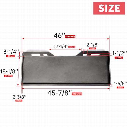 ECOTRIC 5/16" Skid Steer Attachment Plate Compatible with Bobcat & Kubota - size: 1 piece 5/16" thick