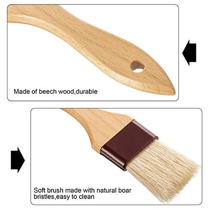 Boao 4 Pcs Pastry Brush, Natural Bristle Basting Brush, 1 Inch, 1 1/2 Inch - size: 1 Inch, 1 1/2 Inch