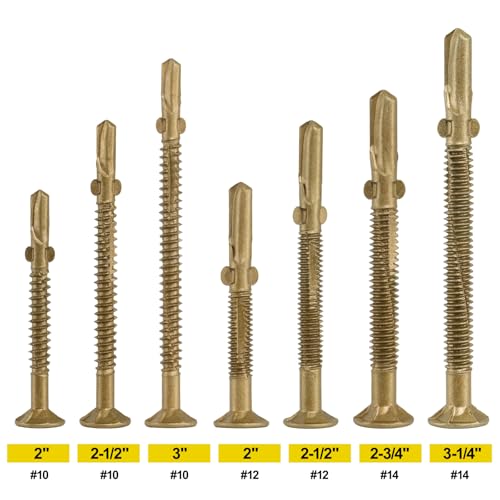 #14 x 4 Self-Tapping Trailer Deck Screws,130PcsT25 Star Bits Screws - color: Gold, size: #14 x 4in 130pcs