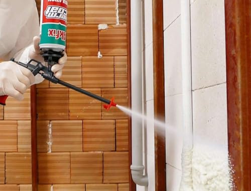 Akfix Thermcoat Fire Rated Spray Foam Insulation Kit 960 sq ft (48x27.1 oz.) - 11.32/2 inch Closed Cell Expanding Wide Sealant Thermal Insulation for Walls and Attic - Gun & Cleaner Included - size: 48 Pack
