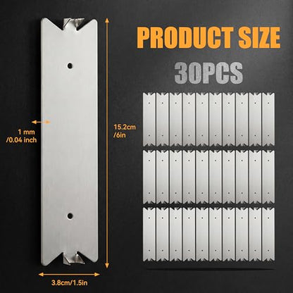 30Pcs Nail Plate for Wood Studs - 6 x1.5 Inch Metal Cable Protector Safety Plate with Sharp Pointed Prongs for Plumbing & Wiring