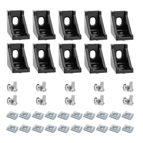 10 Set 1010 Aluminum Extrusion Hardware Accessories Corner Brackets - style: 10Set Bracket with Bolt Nut