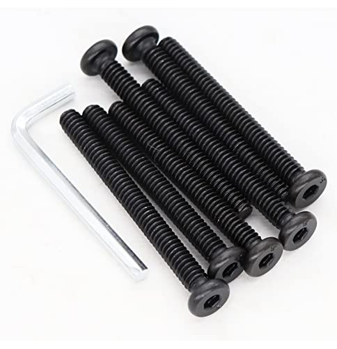 cSeao 12pcs Black 1/4-20 x 2 Socket Cap Screws Allen Head Bolts with One Hex Key - size: 1/4"-20 x 2" 12pcs