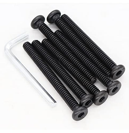cSeao 12pcs Black 1/4-20 x 2 Socket Cap Screws Allen Head Bolts with One Hex Key - size: 1/4"-20 x 2" 12pcs