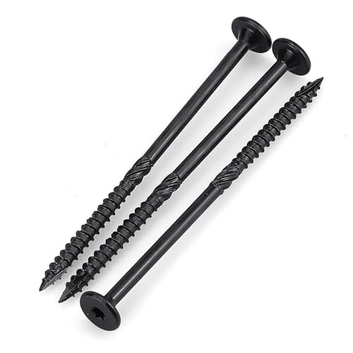 40 Pack 1/4 x 4 inch Heavy-Duty Structural Wood Screws, Star Drive, Rust Resistant Screws for Deck, Timber, Log, Landscaping, Black Epoxy Coated, Sharp Self Tapping Point, T30 Bit Included - color: Black, size: 1/4 x 4"