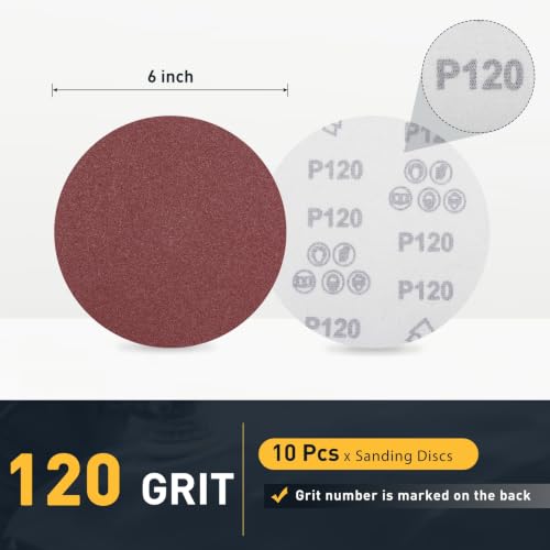 10 PCS 120 Grit PSA Sanding Discs Self Stick Adhesive Sandpaper